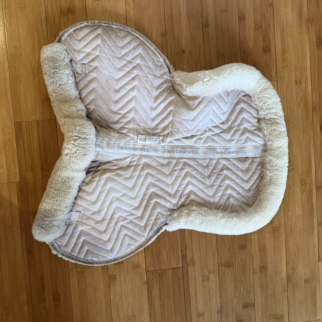 Fleeceworks Sheepskin Classic Original Halfpad with Rolled Edge.