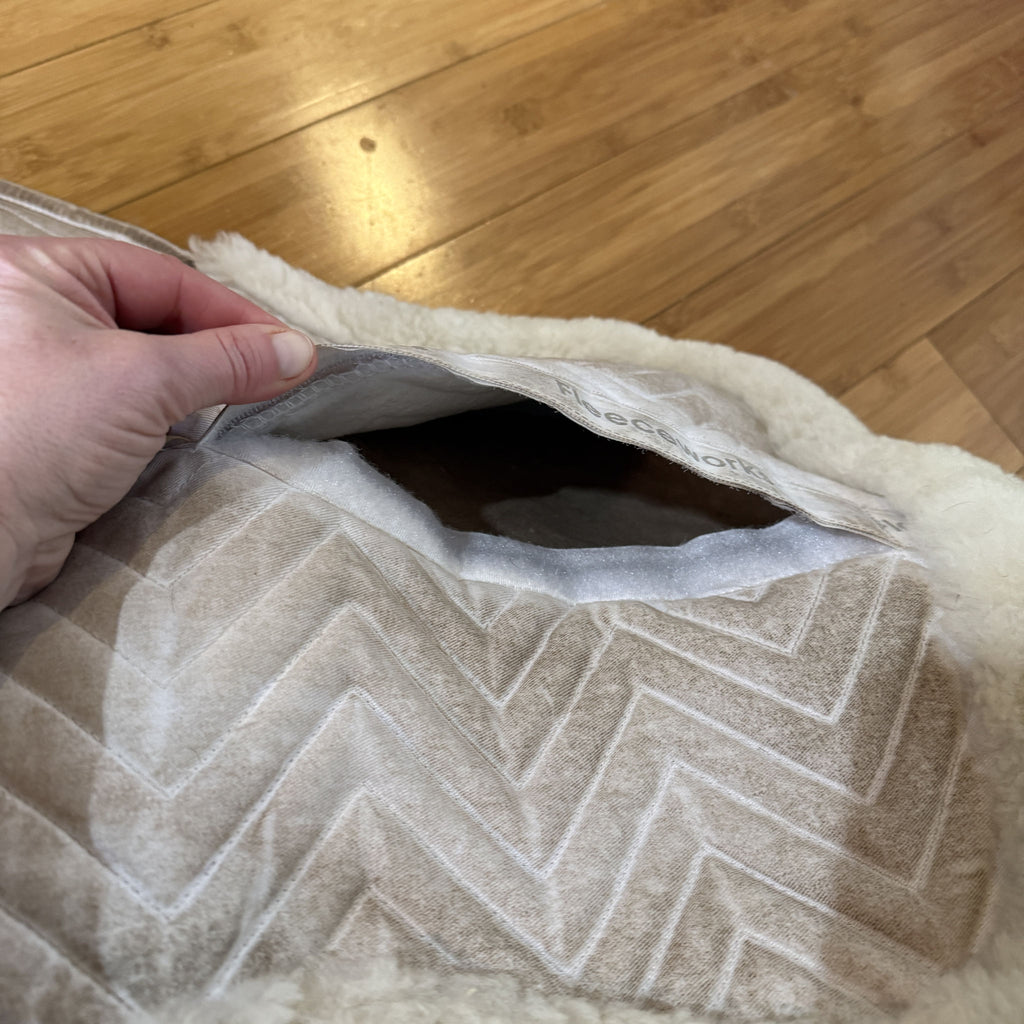 Fleeceworks Sheepskin Classic Original Halfpad with Rolled Edge.